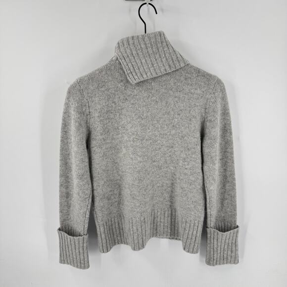 Jillian Jones Wool Angora Ribbed Fold Cuff Sweater Gray Turtleneck Size S - Picture 2 of 7